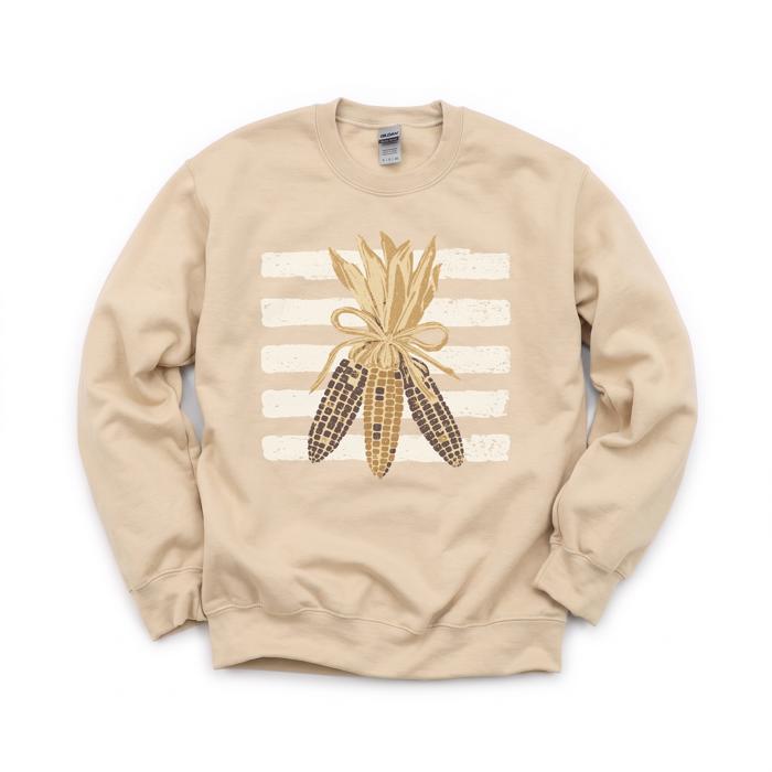 Colorful Corn Bundle, Striped, Rustic Fall Harvest, Thanksgiving Decor Sweatshirt