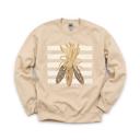 XL Sand Colorful Corn Bundle, Striped, Rustic Fall Harvest, Thanksgiving Decor Sweatshirt