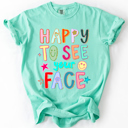  Happy To See Your Face, Colorful, Back To School, Student, Teacher Comfort Colors T-Shirt