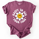  Happy To See Your Face, Retro Daisy, Back To School, Student, Teacher Comfort Colors T-Shirt