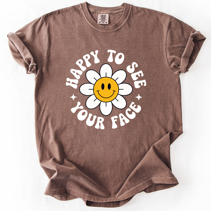 Happy To See Your Face, Retro Daisy, Back To School, Student, Teacher Comfort Colors T-Shirt