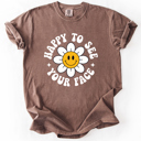  Happy To See Your Face, Retro Daisy, Back To School, Student, Teacher Comfort Colors T-Shirt