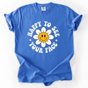  Happy To See Your Face, Retro Daisy, Back To School, Student, Teacher Comfort Colors T-Shirt