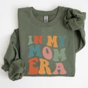  In My Mom Era Mother's Day Colorful Heart Graphic Cozy Fleece Ultra Lined Sweatshirt