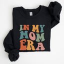 XXL Black In My Mom Era Mother's Day Colorful Heart Graphic Cozy Fleece Ultra Lined Sweatshirt