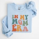 Small Light Blue In My Mom Era Mother's Day Colorful Heart Graphic Cozy Fleece Ultra Lined Sweatshirt