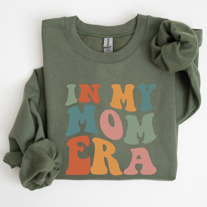 In My Mom Era Mother's Day Colorful Heart Graphic Cozy Fleece Ultra Lined Sweatshirt