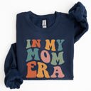 XXXL Navy In My Mom Era Mother's Day Colorful Heart Graphic Cozy Fleece Ultra Lined Sweatshirt