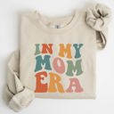 Large Sand In My Mom Era Mother's Day Colorful Heart Graphic Cozy Fleece Ultra Lined Sweatshirt
