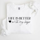 Small White Life Is Better With My Boys Mother's Day Edition Family Love Mom Life Sweatshirt