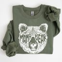 Medium Military Green Mama Bear Mother's Day Tribute To Moms And Their Little Ones Design From The Heart Cozy Fleece Sweatshirt