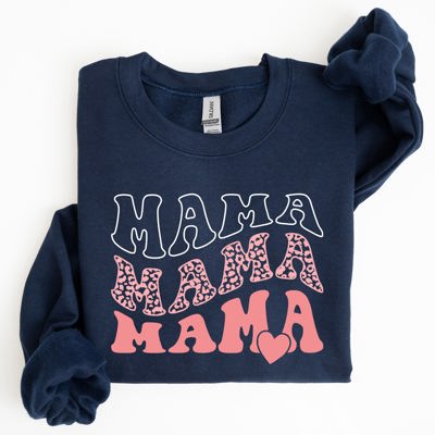 Mama Leopard Heart Mom Mother's Day Gift Cozy Warm Premium Fleece Edition Sweatshirt