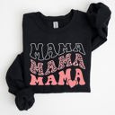 Small Black Mama Leopard Heart Mom Mother's Day Gift Cozy Warm Premium Fleece Edition Sweatshirt