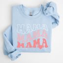 Small Light Blue Mama Leopard Heart Mom Mother's Day Gift Cozy Warm Premium Fleece Edition Sweatshirt