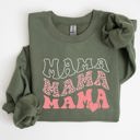 XL Military Green Mama Leopard Heart Mom Mother's Day Gift Cozy Warm Premium Fleece Edition Sweatshirt