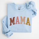  Retro Mama Collegiate Vintage Mom Life Script Lettering Cozy Everyday Wear Sweatshirt