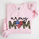 Medium Light Pink Army Mom Proud Of My Military Family And Armed Forces Mother's Day Edition Sweatshirt