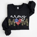 Small Black Army Mom Proud Of My Military Family And Armed Forces Mother's Day Edition Sweatshirt