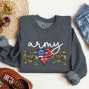 XXXL Dark Gray Heather Army Mom Proud Of My Military Family And Armed Forces Mother's Day Edition Sweatshirt