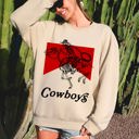  Cowboys Skeleton Horse Western Country Scene With Bold Vintage Graphic Sweatshirt