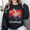 XXXL Black Cowboys Skeleton Horse Western Country Scene With Bold Vintage Graphic Sweatshirt