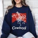 XL Navy Cowboys Skeleton Horse Western Country Scene With Bold Vintage Graphic Sweatshirt