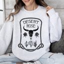 XL Ash Light Gray Desert Rose Skull Western Country Vintage-Inspired Limited Edition Graphic Sweatshirt