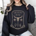 XXXL Black Desert Rose Skull Western Country Vintage-Inspired Limited Edition Graphic Sweatshirt