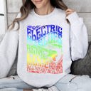 Large Ash Light Gray Electric Blues Festival Concert Poster Vintage Style Print Inspired By Iconic Nightclub Posters Sweatshirt