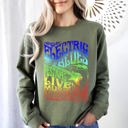 Medium Military Green Electric Blues Festival Concert Poster Vintage Style Print Inspired By Iconic Nightclub Posters Sweatshirt