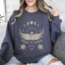 Small Dark Gray Heather Free Bird Music Concert Western Inspired Freedom Rodeo Themed Vintage Spirit Sweatshirt