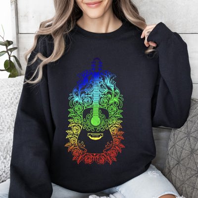 Guitar With Roses Sweatshirt