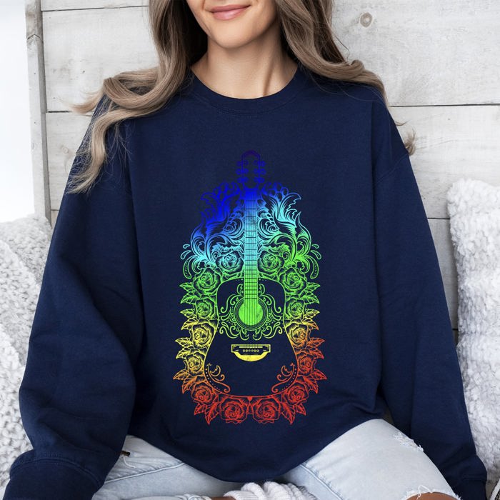Guitar With Roses Sweatshirt