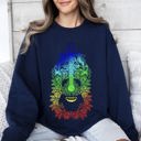 Medium Navy Guitar With Roses Sweatshirt