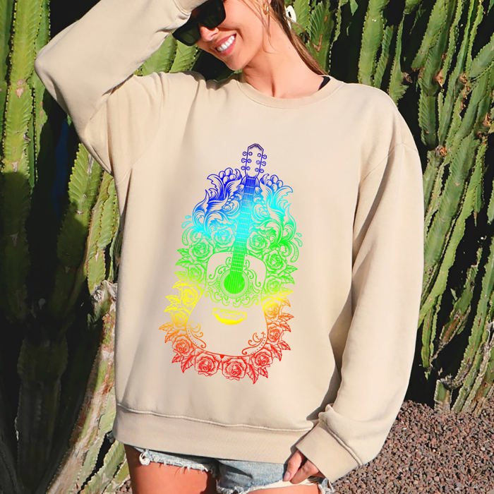 Guitar With Roses Sweatshirt