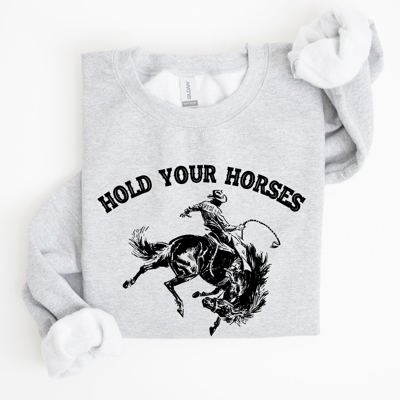 Hold Your Horses Rodeo Cowboy Western Rodeo Theme Vintage Graphic Cozy Sweatshirt