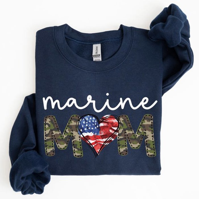 Marine Mom Military Armed Forces Mother's Day Tribute To Service And Family Sweatshirt