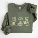  Raccoon Band Playing Guitar Funny Animals Cartoon Graphic Art Illustration Sweatshirt