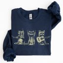 Small Navy Raccoon Band Playing Guitar Funny Animals Cartoon Graphic Art Illustration Sweatshirt