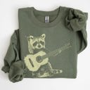  Raccoon Playing A Guitar In A Whimsical Forest Scene With Playful Vibe Sweatshirt