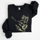 XXL Black Raccoon Rocking Out, Playing Guitar, Funny Animals Sweatshirt