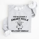Small Ash Light Gray Smart Fella Fart Smeller Funny Bear Cartoon Character Whimsical Playful Bold Sweatshirt