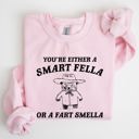 Medium Light Pink Smart Fella Fart Smeller Funny Bear Cartoon Character Whimsical Playful Bold Sweatshirt