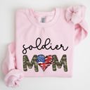 Medium Light Pink Soldier Mom Military Armed Forces Proud Mama Of A Hero Mother's Day Edition Sweatshirt