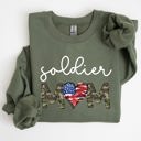XXL Military Green Soldier Mom Military Armed Forces Proud Mama Of A Hero Mother's Day Edition Sweatshirt