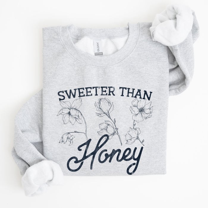 Sweeter Than Honey, Country Gal Western Cowgirl Spirit Graphic Sweatshirt For Rustic Country Living