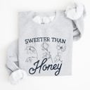 XXL Ash Light Gray Sweeter Than Honey, Country Gal Western Cowgirl Spirit Graphic Sweatshirt For Rustic Country Living