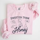 Medium Light Pink Sweeter Than Honey, Country Gal Western Cowgirl Spirit Graphic Sweatshirt For Rustic Country Living