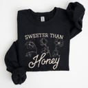 Small Black Sweeter Than Honey, Country Gal Western Cowgirl Spirit Graphic Sweatshirt For Rustic Country Living
