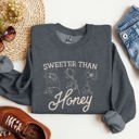 XXL Dark Gray Heather Sweeter Than Honey, Country Gal Western Cowgirl Spirit Graphic Sweatshirt For Rustic Country Living